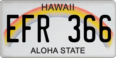 HI license plate EFR366
