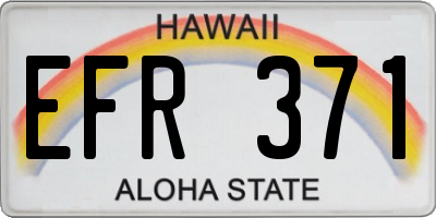 HI license plate EFR371