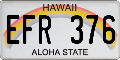 HI license plate EFR376