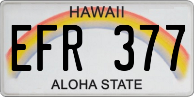 HI license plate EFR377