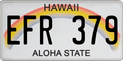 HI license plate EFR379