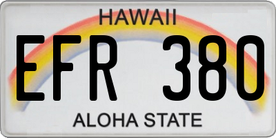 HI license plate EFR380