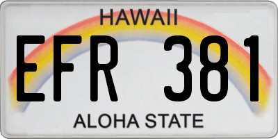 HI license plate EFR381