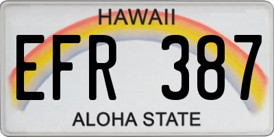 HI license plate EFR387
