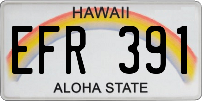 HI license plate EFR391