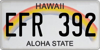 HI license plate EFR392