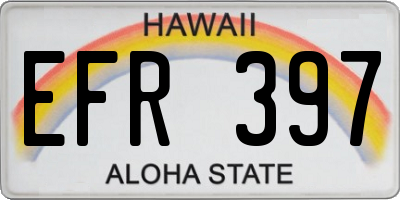 HI license plate EFR397