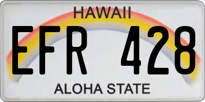 HI license plate EFR428