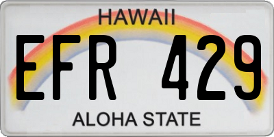 HI license plate EFR429