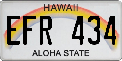 HI license plate EFR434