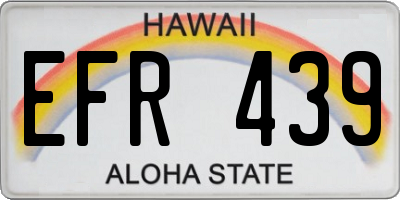 HI license plate EFR439