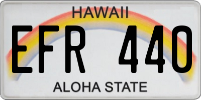 HI license plate EFR440