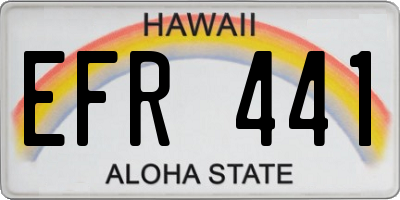 HI license plate EFR441