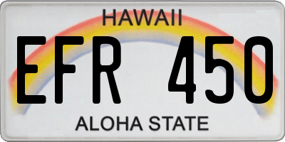 HI license plate EFR450