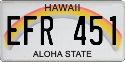 HI license plate EFR451