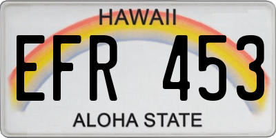 HI license plate EFR453