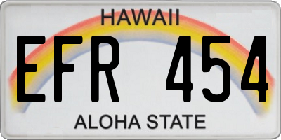 HI license plate EFR454