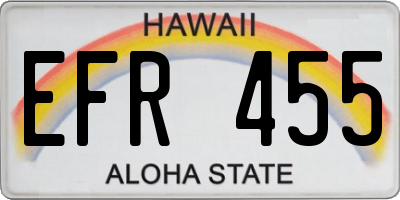 HI license plate EFR455