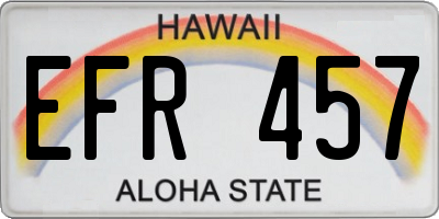 HI license plate EFR457