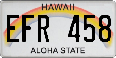 HI license plate EFR458