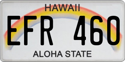 HI license plate EFR460
