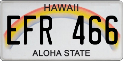 HI license plate EFR466