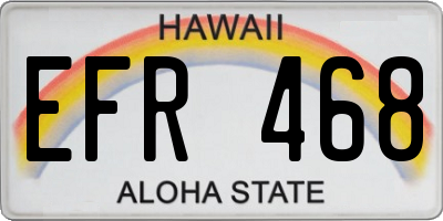 HI license plate EFR468
