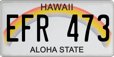 HI license plate EFR473