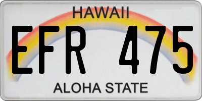HI license plate EFR475