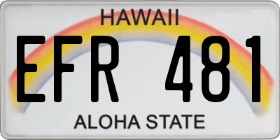 HI license plate EFR481