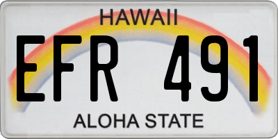 HI license plate EFR491