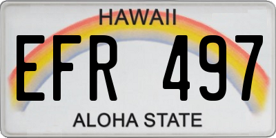 HI license plate EFR497