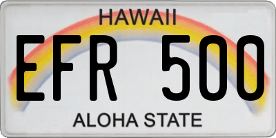 HI license plate EFR500