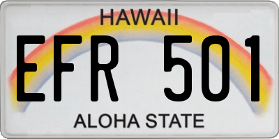 HI license plate EFR501