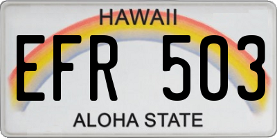HI license plate EFR503