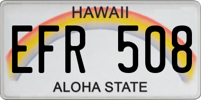 HI license plate EFR508