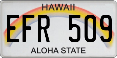 HI license plate EFR509