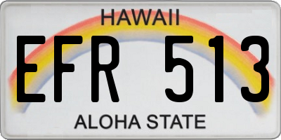 HI license plate EFR513