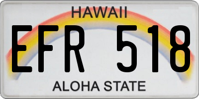 HI license plate EFR518