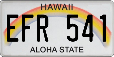 HI license plate EFR541