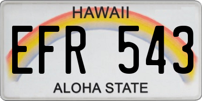 HI license plate EFR543