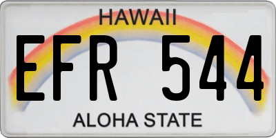 HI license plate EFR544