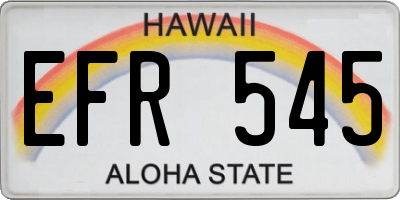 HI license plate EFR545
