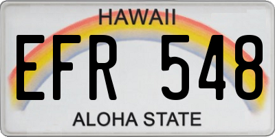 HI license plate EFR548