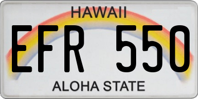 HI license plate EFR550