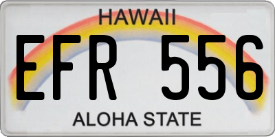 HI license plate EFR556