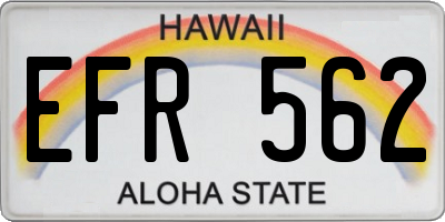 HI license plate EFR562