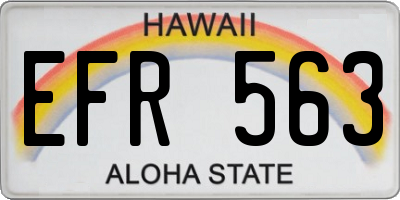 HI license plate EFR563