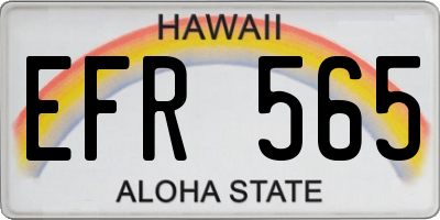 HI license plate EFR565