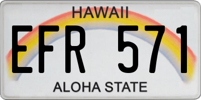 HI license plate EFR571